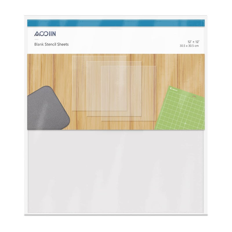 AOOIIN 15 Pieces 6 mil Blank Stencil Material Mylar Template Sheets for Stencils, 12 x 12 inches - Image 1
